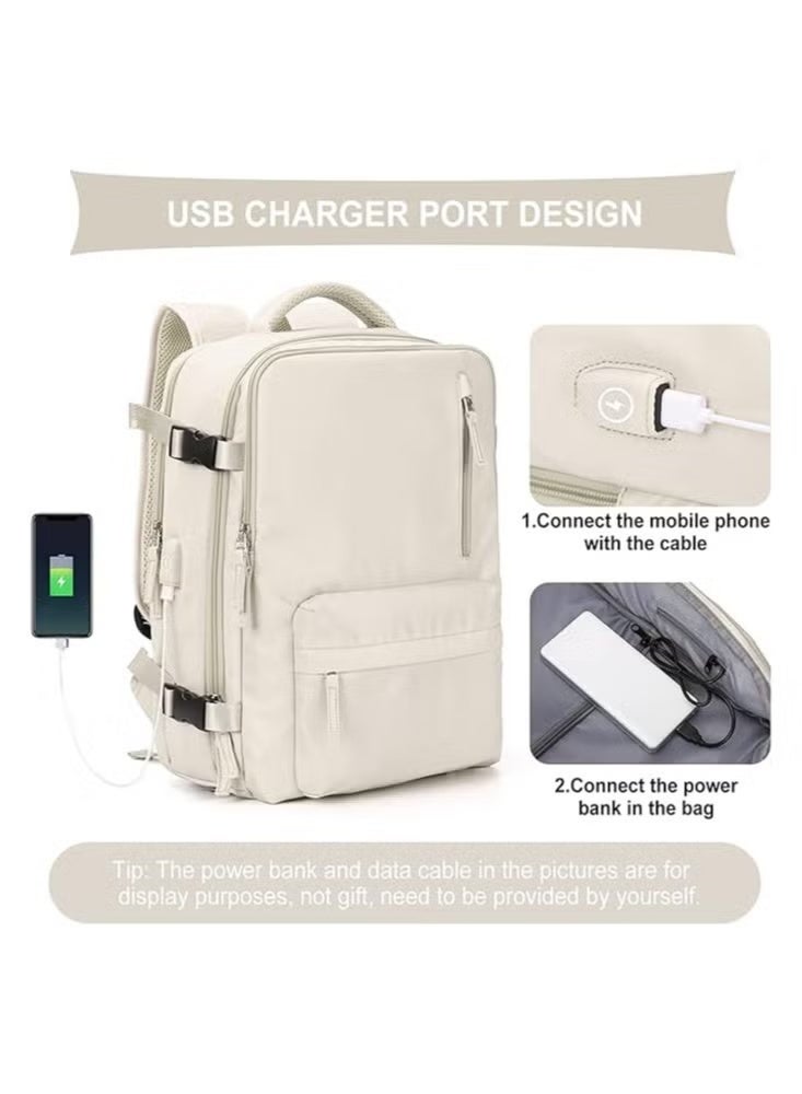 Travel Backpack, Expandable Waterproof Laptop Bag with Independent Shoe Compartment, Hiking Backpack, Waterproof Outdoor Sport Rucksack, School Bag, Multifuctional Luggage Bag, with USB Charge Port,  Casual Daypack on Airplane for Weekender, Work, Business or Any Outdoor Activities - Image 4